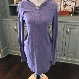 Kensie long zip-up purple knit hoodie size M